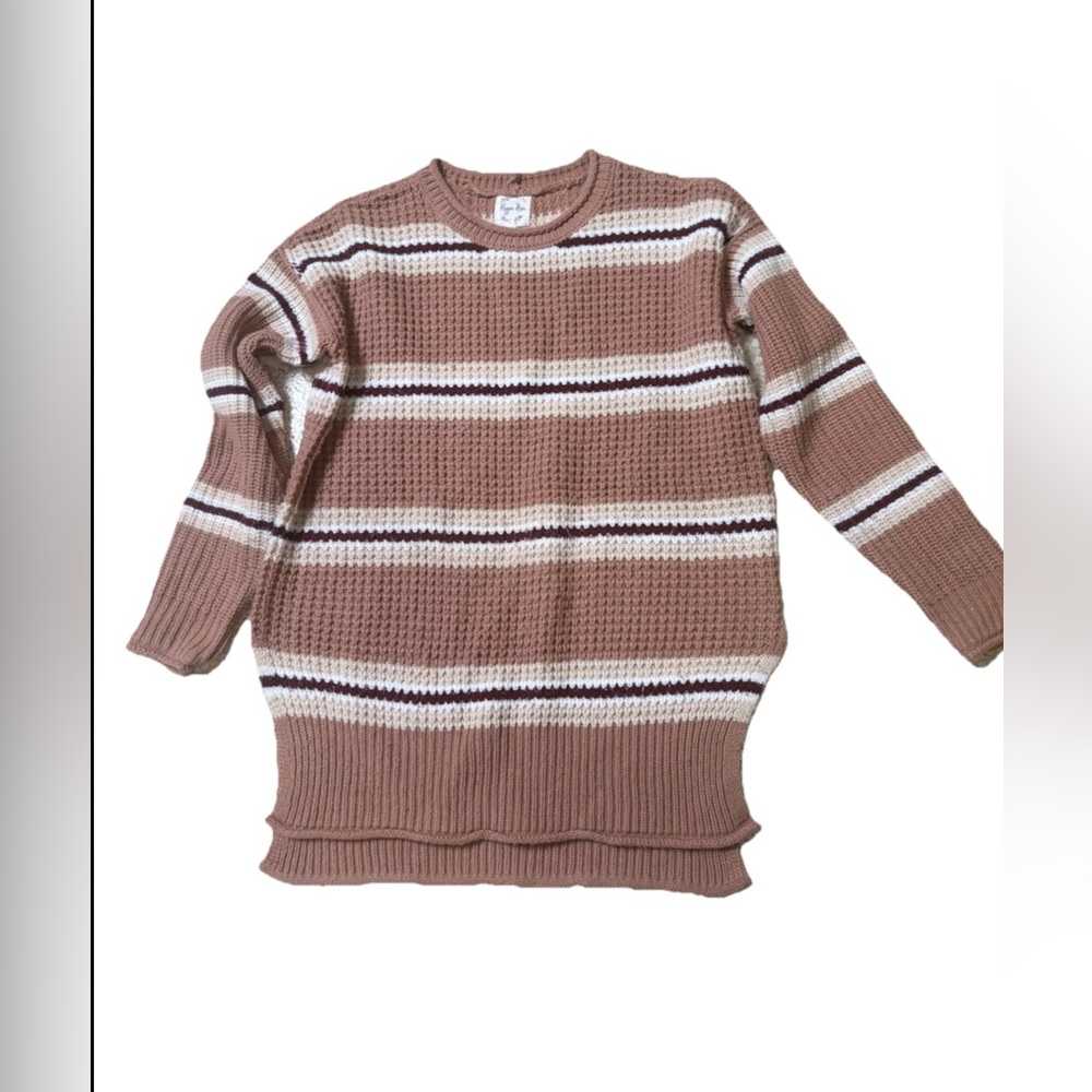 Hippie Rose Striped Brown Sweater small